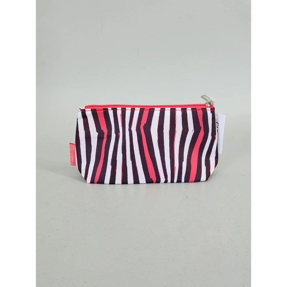 Clinique × Jonathan Cohen Makeup Bag Womens OS Pink Zebra NWT Cosmetic Pouch